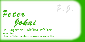 peter jokai business card